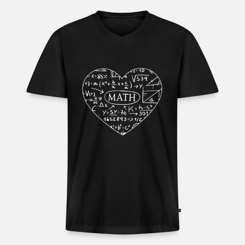 Math maths aiment les mathématiciens - T-shirt encolure en V Premium bio Homme - noir