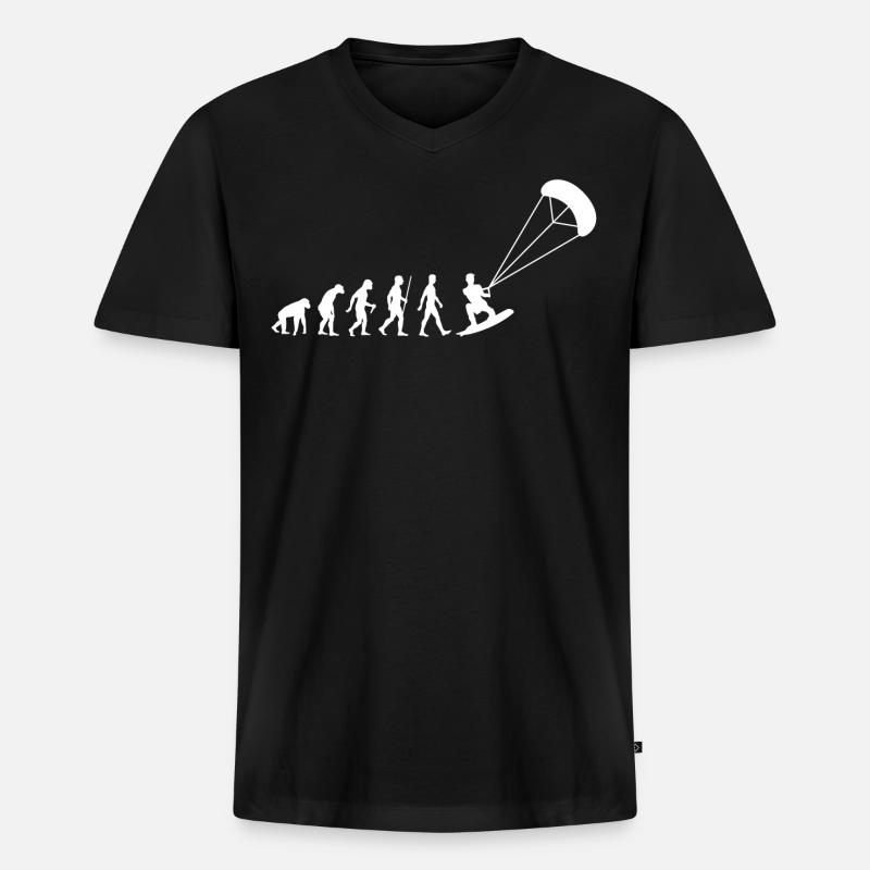 Kitesurfer Evolution Kiteboarding Development - Men's Premium Organic T-shirt with V-neck - black