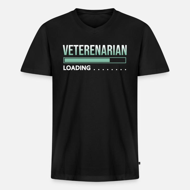 Tierarzt laoding - Männer Premium Bio T-Shirt mit V-Ausschnitt - Schwarz