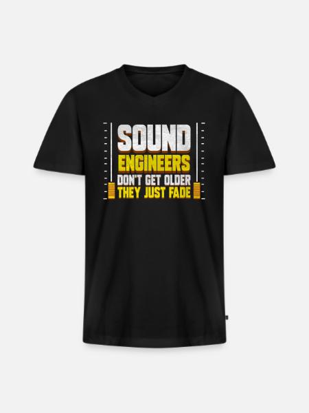Tontechniker Don't Get Older - Tontechnik - Männer Premium Bio T-Shirt mit V-Ausschnitt - Schwarz