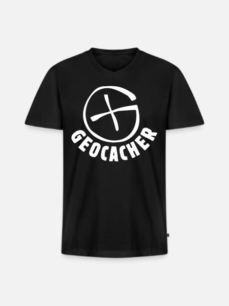 Geocacher - Men's Premium Organic T-shirt with V-neck - black