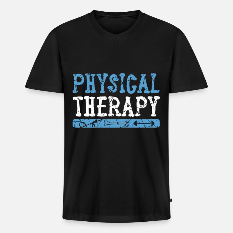 Physiotherapeut Beruf - Männer Premium Bio T-Shirt mit V-Ausschnitt - Schwarz