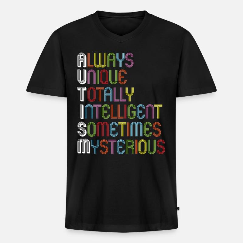 Autismus Bewusstsein - Männer Premium Bio T-Shirt mit V-Ausschnitt - Schwarz
