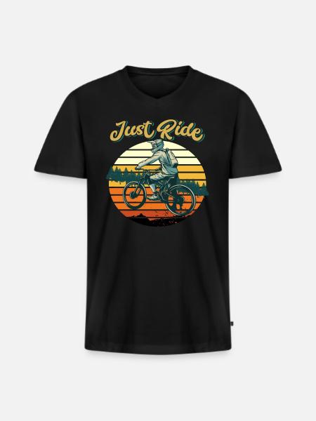 Vélos vélos vélo rétro vélo - T-shirt encolure en V Premium bio Homme - noir