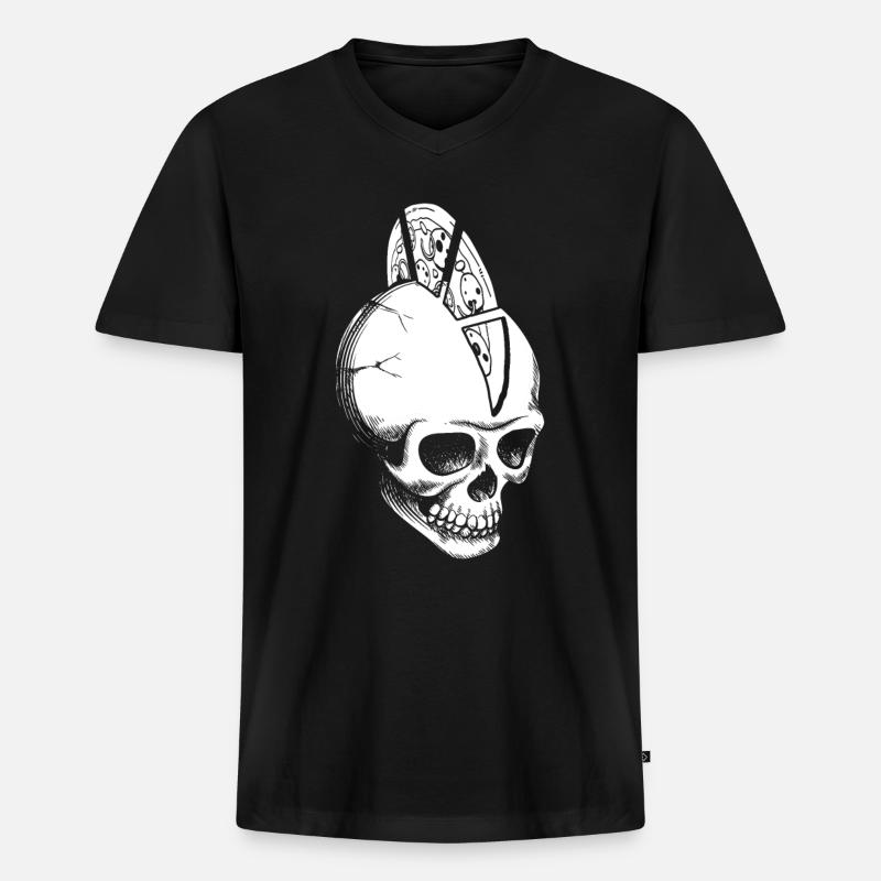PIzza - Männer Premium Bio T-Shirt mit V-Ausschnitt - Schwarz