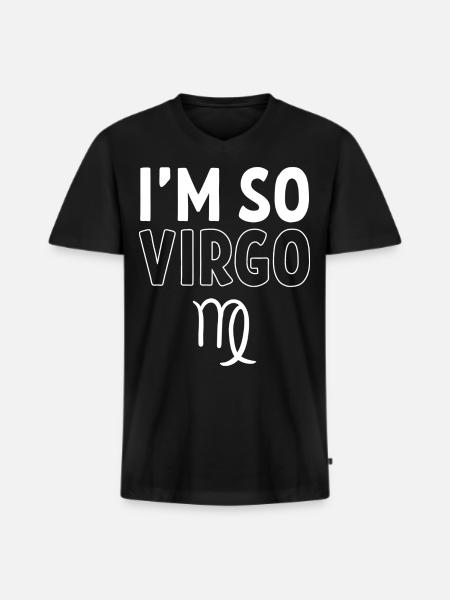 Sternzeichen Jungfrau - Männer Premium Bio T-Shirt mit V-Ausschnitt - Schwarz