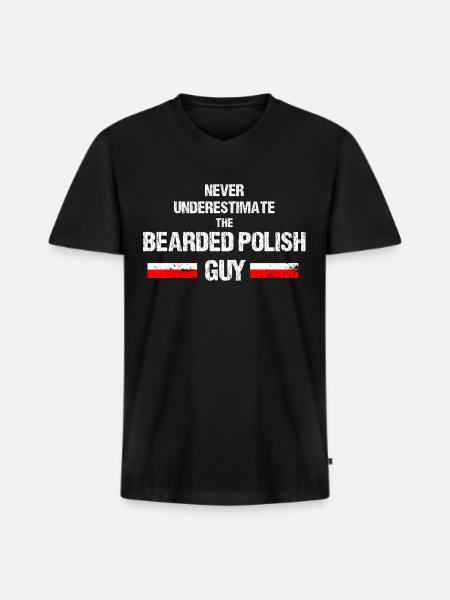 bearded polish - T-shirt encolure en V Premium bio Homme - noir