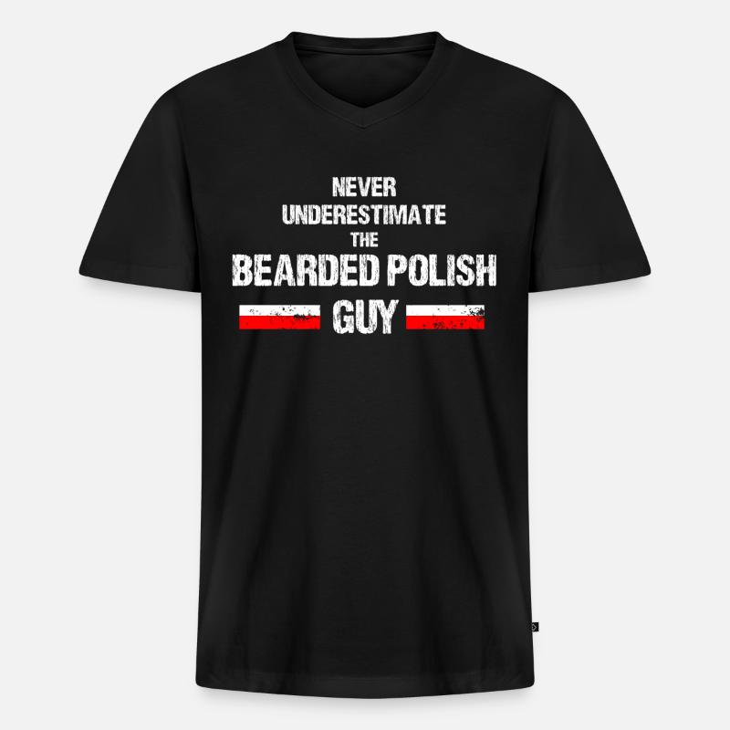 bearded polish - Männer Premium Bio T-Shirt mit V-Ausschnitt - Schwarz