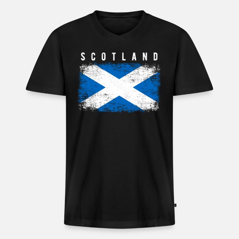 Schottland Flagge - Männer Premium Bio T-Shirt mit V-Ausschnitt - Schwarz