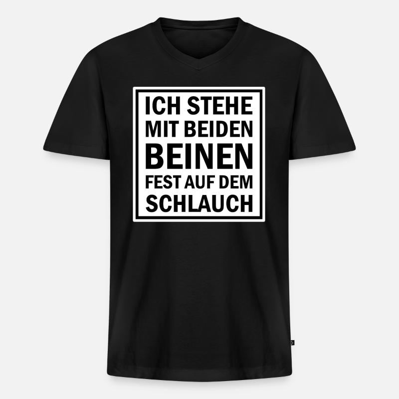 Lustiger Spruch - Männer Premium Bio T-Shirt mit V-Ausschnitt - Schwarz