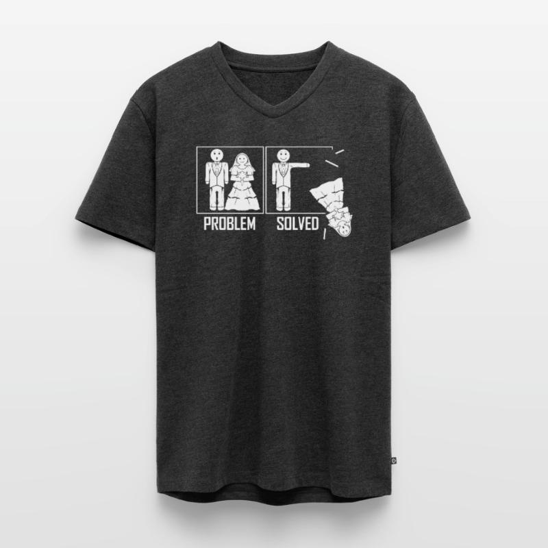 Problem Solved - Ehe Problem Scheidung Lösung Männer Premium Bio T-Shirt mit V-Ausschnitt