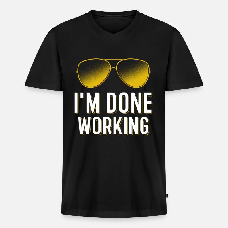Rentner Spruch - Männer Premium Bio T-Shirt mit V-Ausschnitt - Schwarz