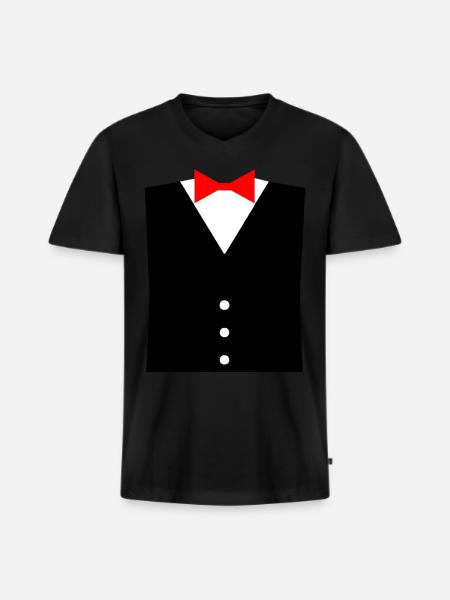 Tuxedo Suit - Men's Premium Organic T-shirt with V-neck - black