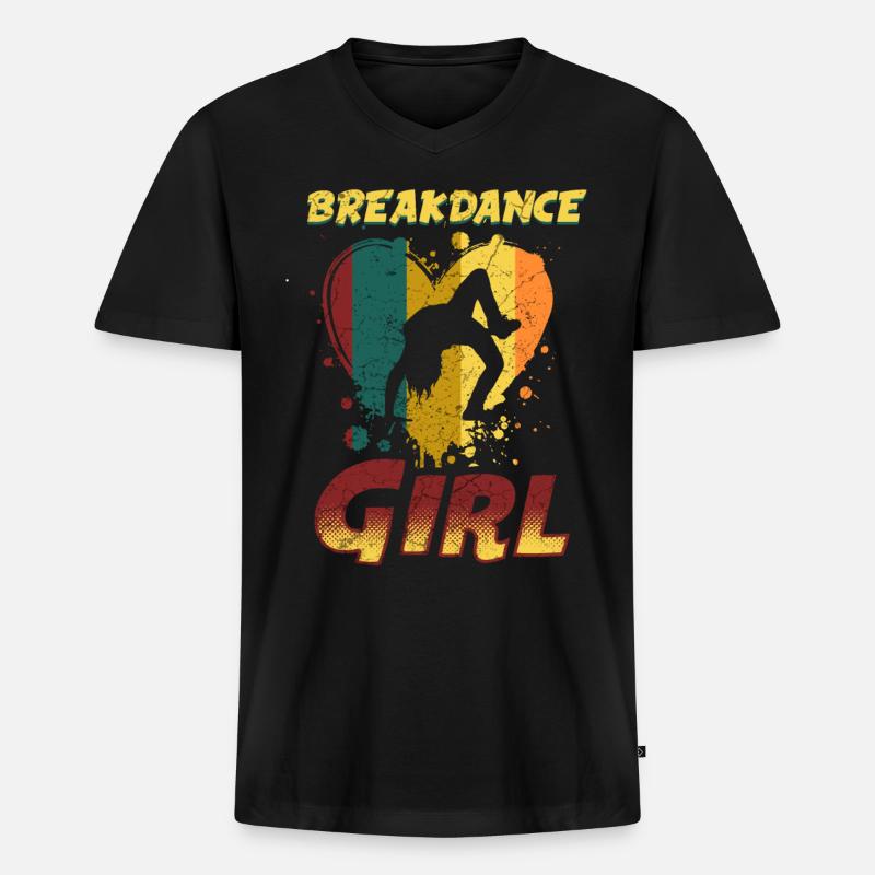 Tanz Tanzen Breakdance Mädchen - Männer Premium Bio T-Shirt mit V-Ausschnitt - Schwarz