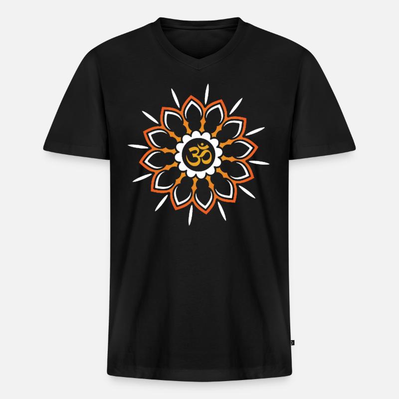 Om Zen - Männer Premium Bio T-Shirt mit V-Ausschnitt - Schwarz