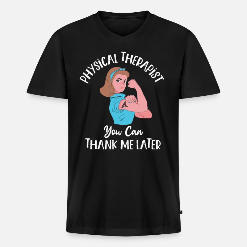 Physical Therapist Therapy - Männer Premium Bio T-Shirt mit V-Ausschnitt - Schwarz
