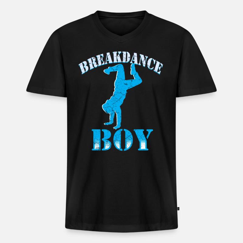 Breakdance Junge Breakdancing Kinder - Männer Premium Bio T-Shirt mit V-Ausschnitt - Schwarz