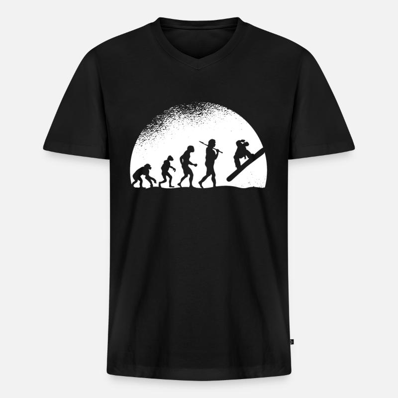 Evolution Snowboarding - Men's Premium Organic T-shirt with V-neck - black