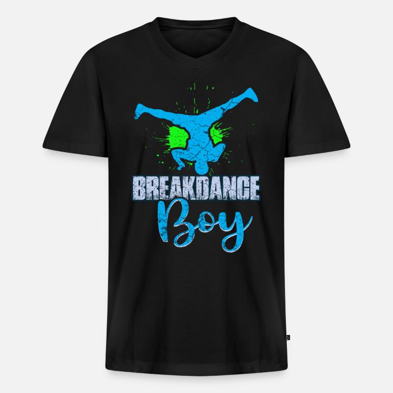 Breakdance Junge Breakdancing Kinder - Männer Premium Bio T-Shirt mit V-Ausschnitt - Schwarz