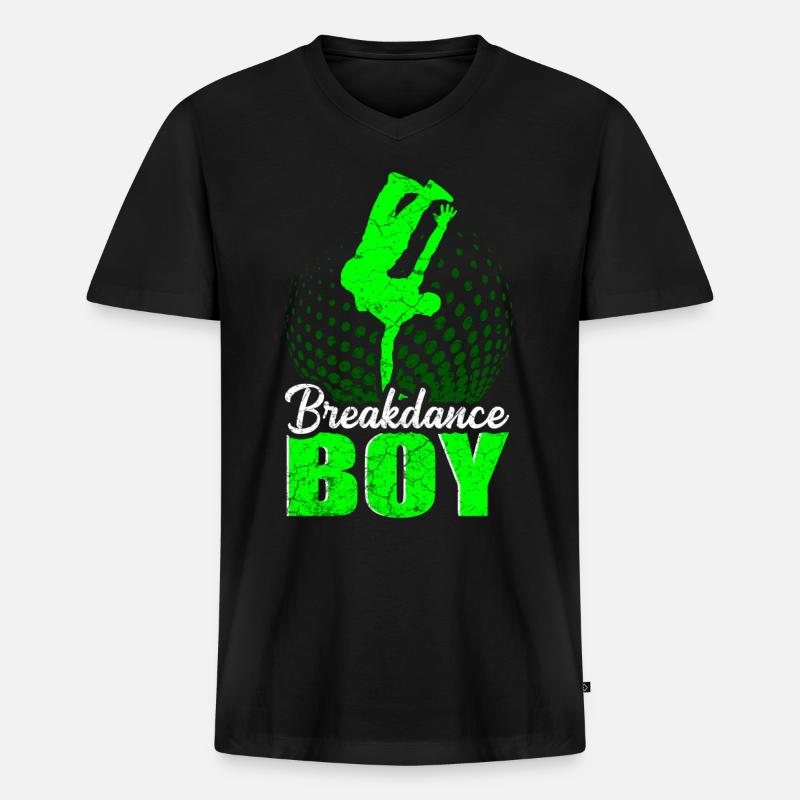 Breakdance Junge Breakdancing Kinder - Männer Premium Bio T-Shirt mit V-Ausschnitt - Schwarz