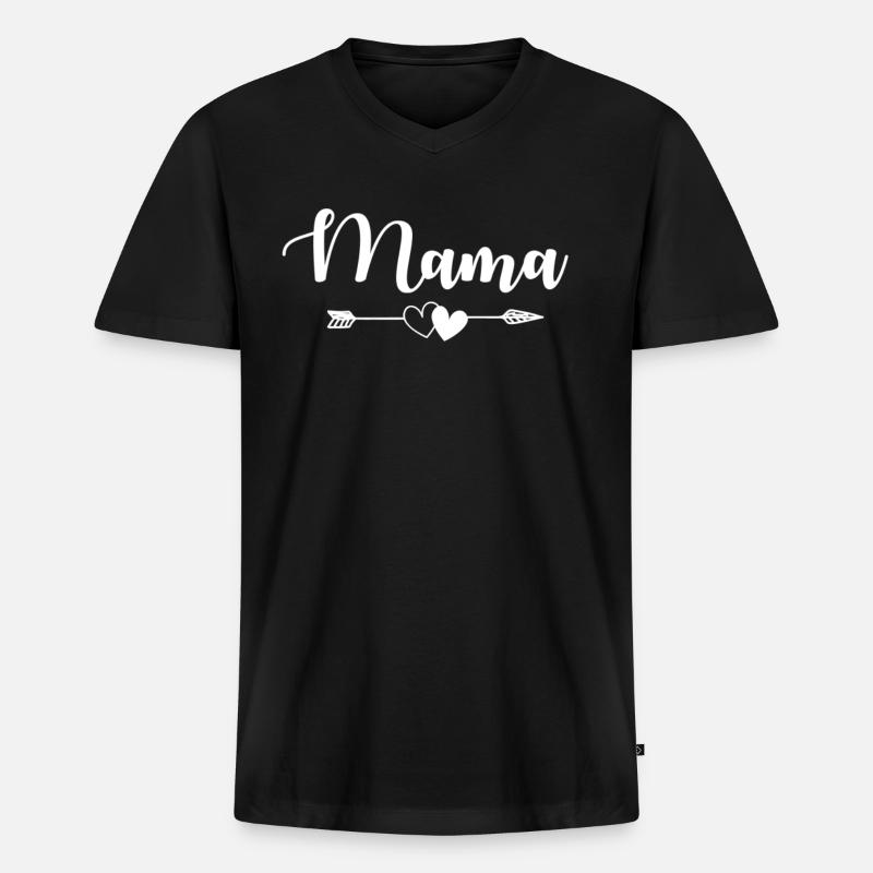 Mama - Männer Premium Bio T-Shirt mit V-Ausschnitt - Schwarz