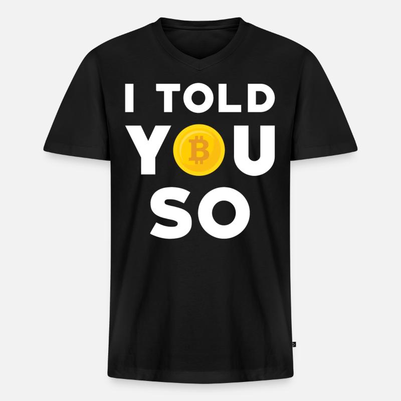 Bitcoin - Männer Premium Bio T-Shirt mit V-Ausschnitt - Schwarz