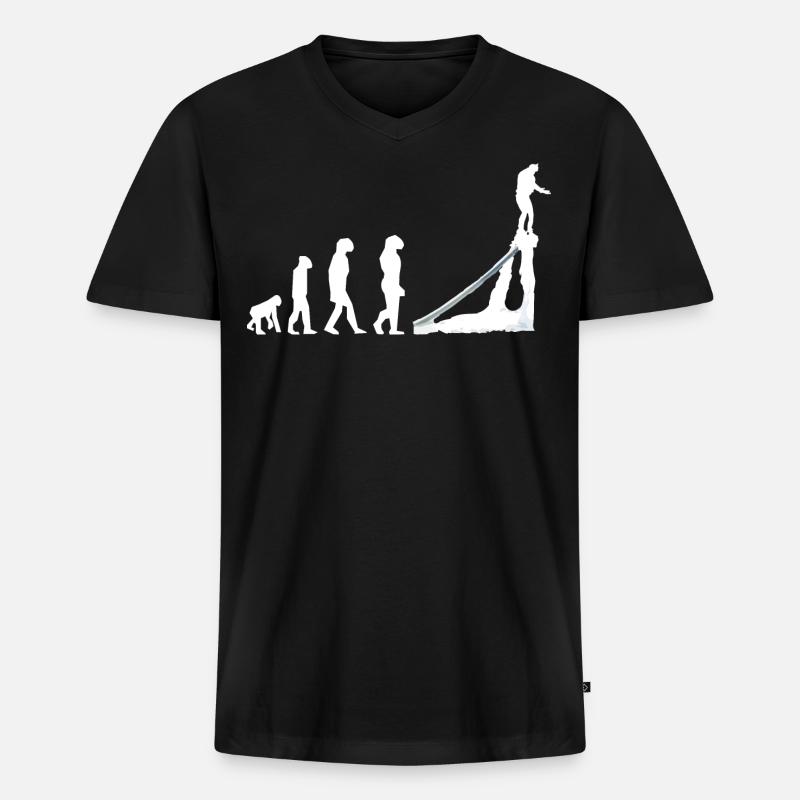 Flyboard Flying flyboarder Flyboarding Evolution - Men's Premium Organic T-shirt with V-neck - black