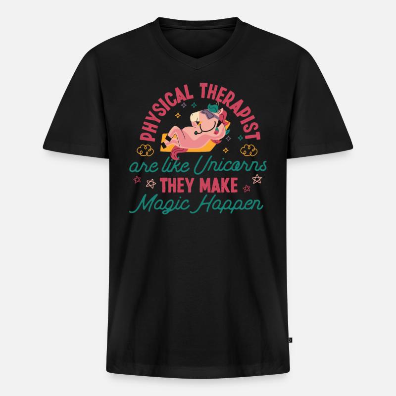 Physical Therapist Therapy - Männer Premium Bio T-Shirt mit V-Ausschnitt - Schwarz