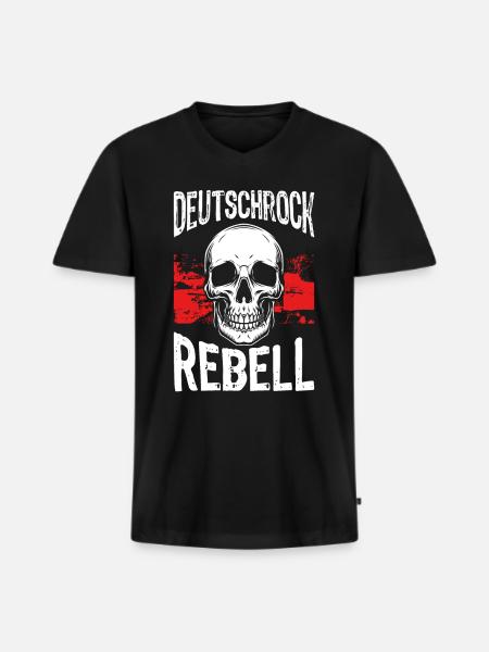 Deutschrock Rebell - Männer Premium Bio T-Shirt mit V-Ausschnitt - Schwarz