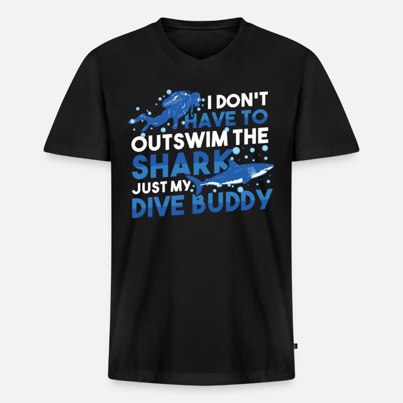 Tauchen - Männer Premium Bio T-Shirt mit V-Ausschnitt - Schwarz
