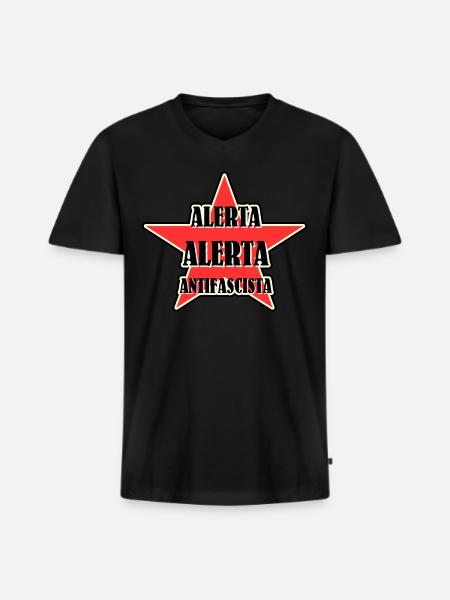 Alerta Alerta Anti Fascism Antifa - Premium økologisk T-skjorte med V-hals for menn - svart