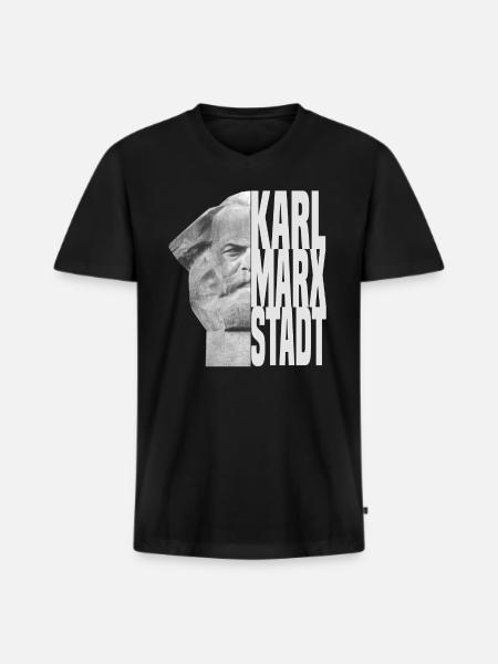 karl marx stadt chemnitz - Männer Premium Bio T-Shirt mit V-Ausschnitt - Schwarz