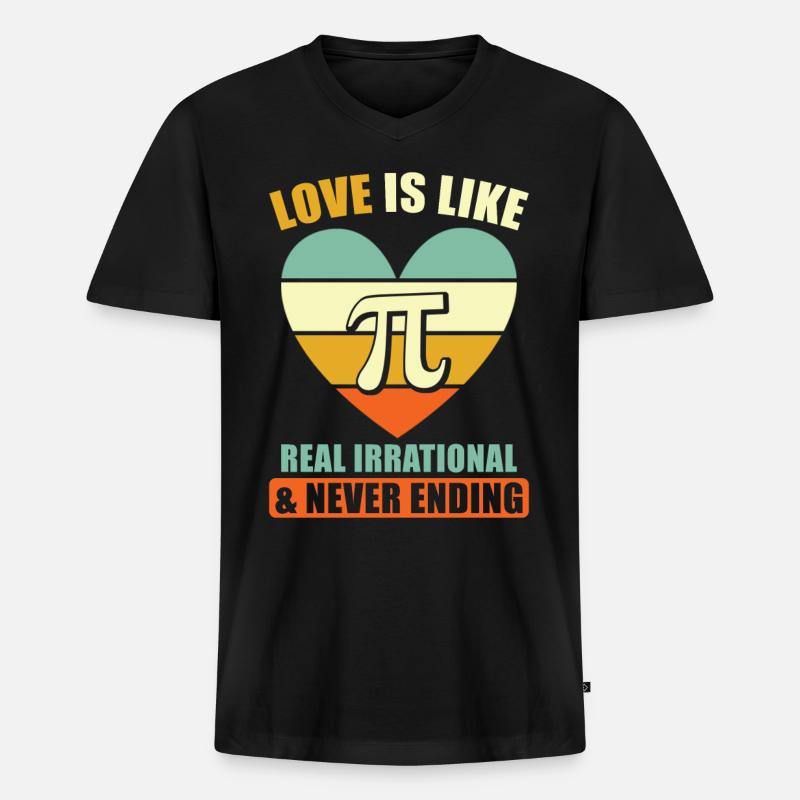 Pi Mathe Spruch - Männer Premium Bio T-Shirt mit V-Ausschnitt - Schwarz