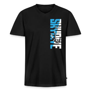 Skydiving Skydive - Men's Premium Organic T-shirt with V-neck - black - Front - Nico (187cm)