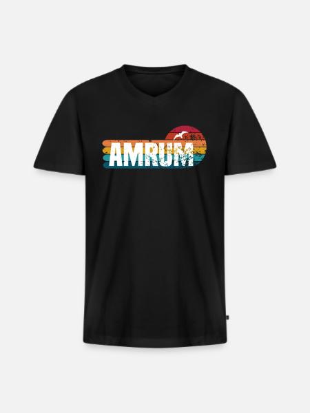 Insel Amrum Nordsee - Männer Premium Bio T-Shirt mit V-Ausschnitt - Schwarz