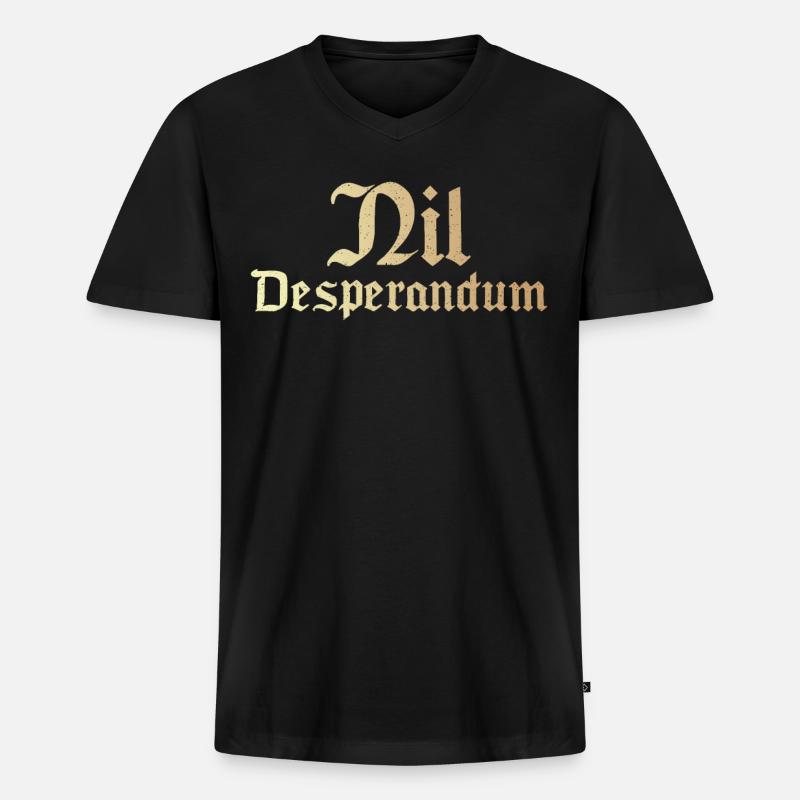 Nil Desperandum - Männer Premium Bio T-Shirt mit V-Ausschnitt - Schwarz