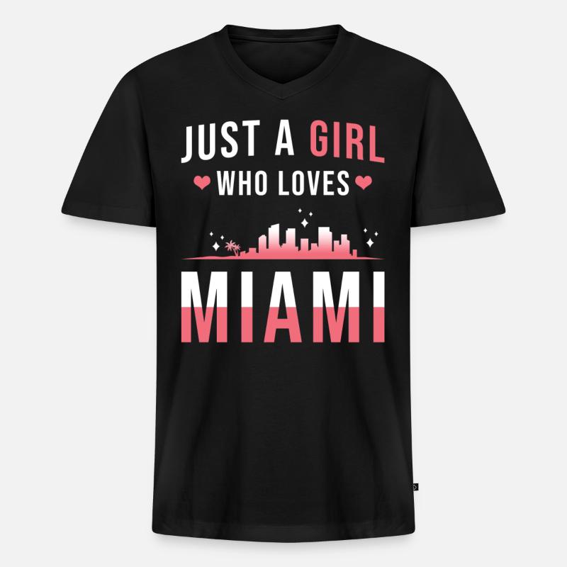 Miami - Männer Premium Bio T-Shirt mit V-Ausschnitt - Schwarz