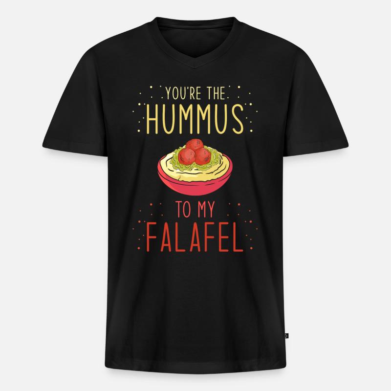 Falafel Hummus - Männer Premium Bio T-Shirt mit V-Ausschnitt - Schwarz
