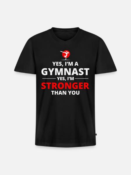 Gymnastics Gymnast Backflip Tumbling Acrobatics - Men's Premium Organic T-shirt with V-neck - black