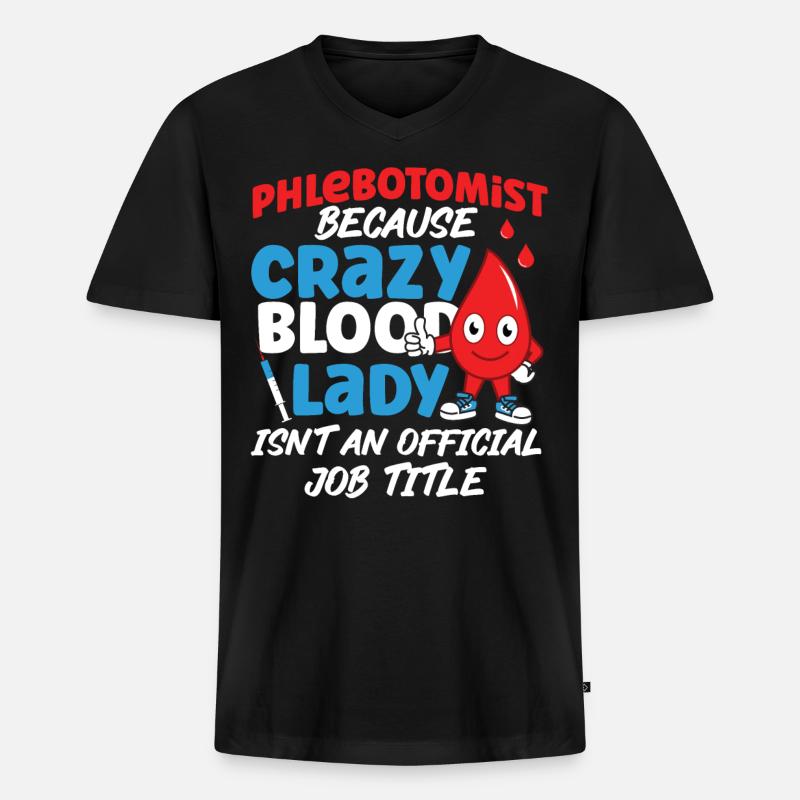 Phlebotomist Tech Technician - Männer Premium Bio T-Shirt mit V-Ausschnitt - Schwarz