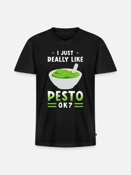 Pesto - Men's Premium Organic T-shirt with V-neck - black