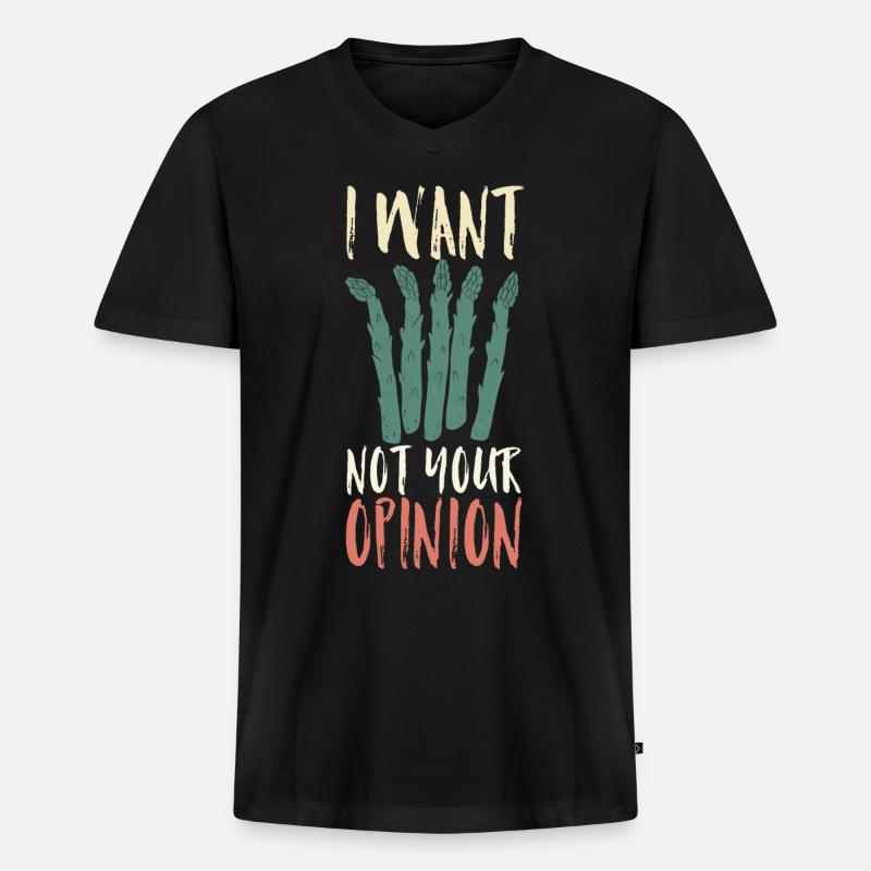 Spargel - Männer Premium Bio T-Shirt mit V-Ausschnitt - Schwarz