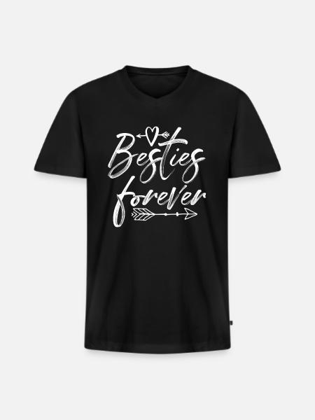 Besties forever - Men's Premium Organic T-shirt with V-neck - black