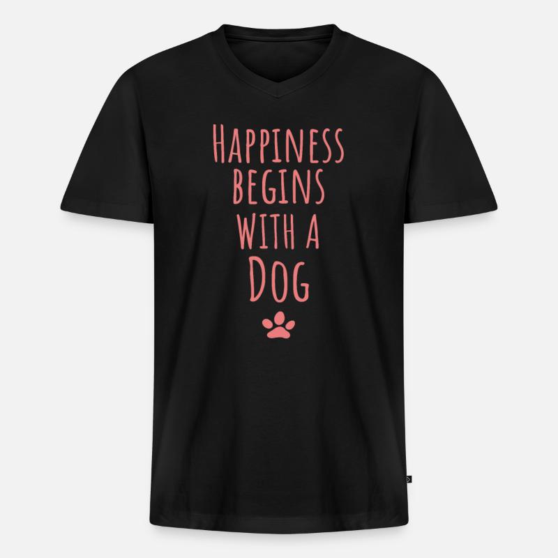 Hunde Spruch - Männer Premium Bio T-Shirt mit V-Ausschnitt - Schwarz