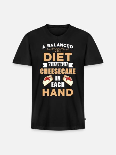 Cheesecake Diet - Men's Premium Organic T-shirt with V-neck - black