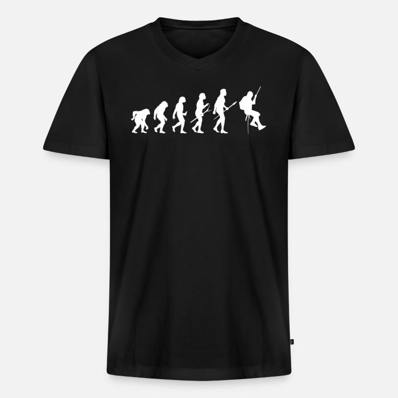 Cave Explorer - Männer Premium Bio T-Shirt mit V-Ausschnitt - Schwarz