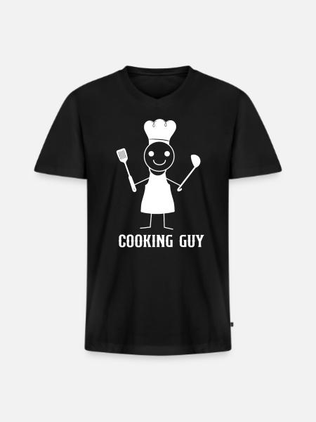 Cooking Cook Kitchen Chef Cooking - Men's Premium Organic T-shirt with V-neck - black
