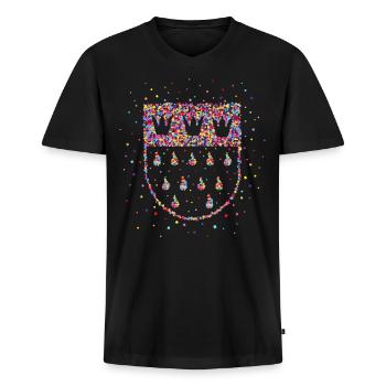 Köln Kölner Wappen Karneval Konfetti - Männer Premium Bio T-Shirt mit V-Ausschnitt - Schwarz - Vorne - Nico (187cm)