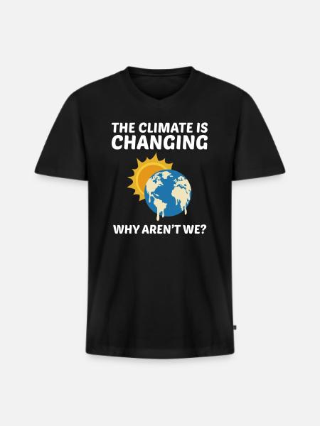 Earth Day Klimaændringer Miljømæssigt sjovt citat - Premium økologisk T-shirt med V-hals til mænd - sort
