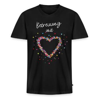Betreuung mit Herz Pflegekraft MFA - Männer Premium Bio T-Shirt mit V-Ausschnitt - Schwarz - Vorne - Nico (187cm)